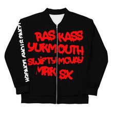 Load image into Gallery viewer, Long Story Longer Graffiti Bomber Jacket (With Skull On Back)